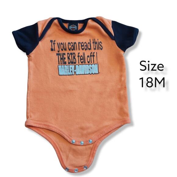 Harley Davidson "If you can read this THE BIB feel off!" Baby Onesie - Size 18M - Picture 5 of 5